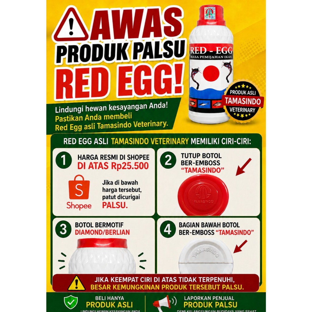 RED EGG 500 ml - Meningkatkan Birahi Dan Reproduksi Telur Ikan (Untuk Pemijahan)