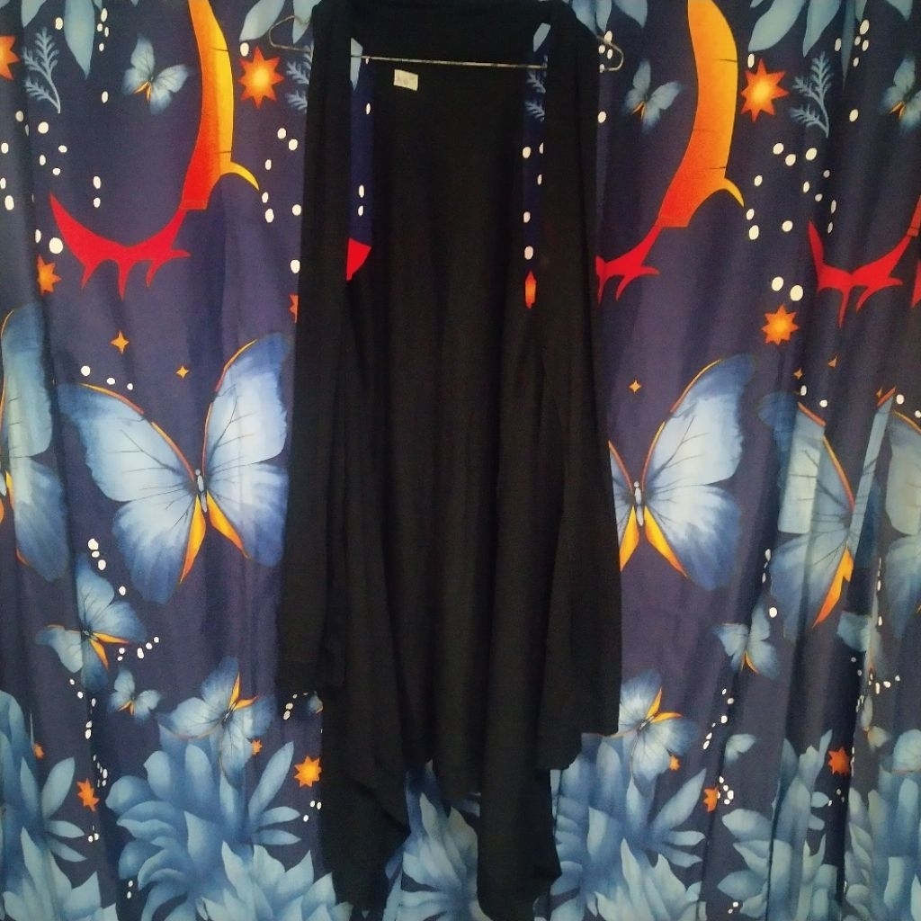 [SECOND] Outer Kutung Tanpa Lengan Kaos Hitam