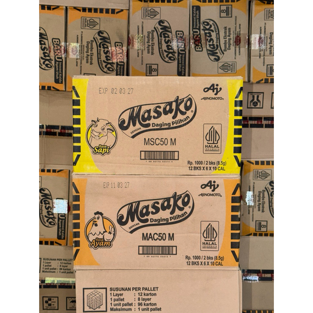 MASAKO PENYEDAP RASA AYAM & SAPI 1/DUS TERMURAH