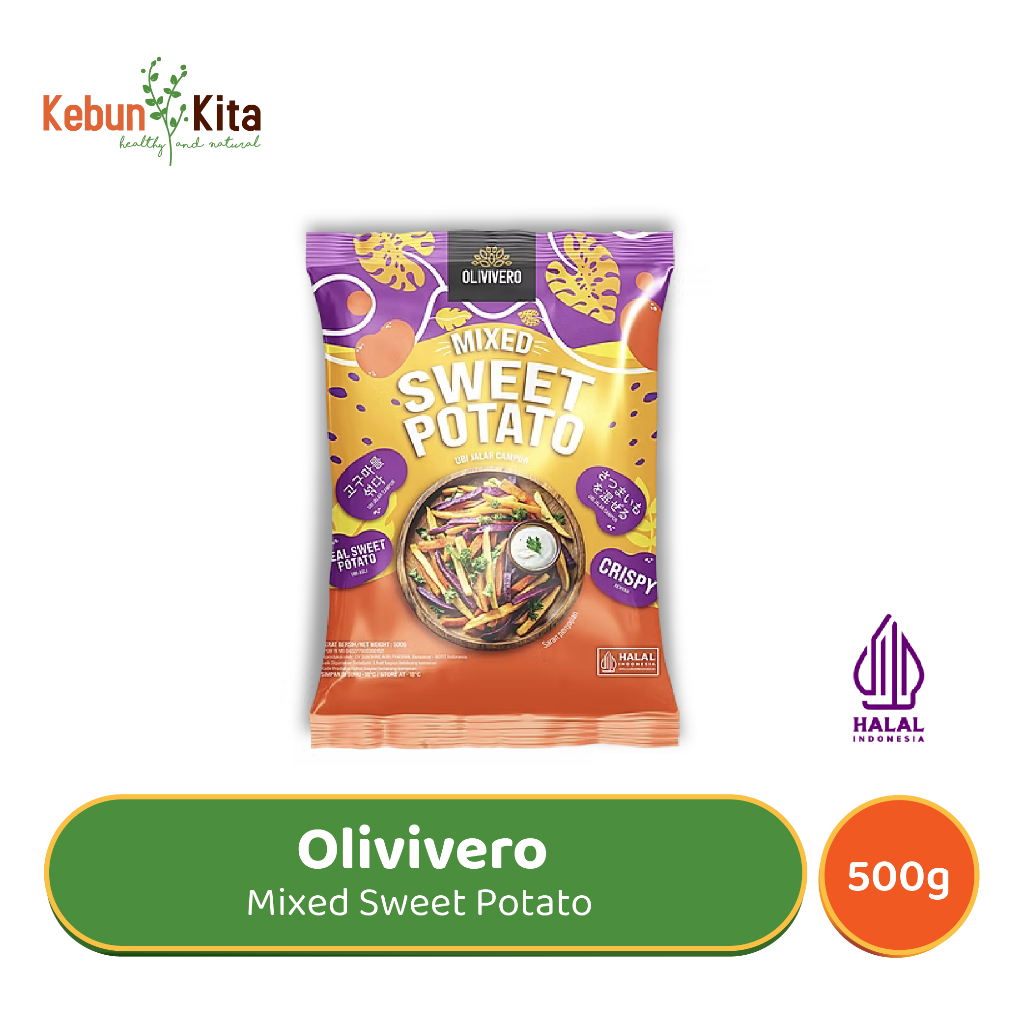 Olivivero Frozen Sweet Potato Fries - Fries Ubi Jalar Beku 500 Gr