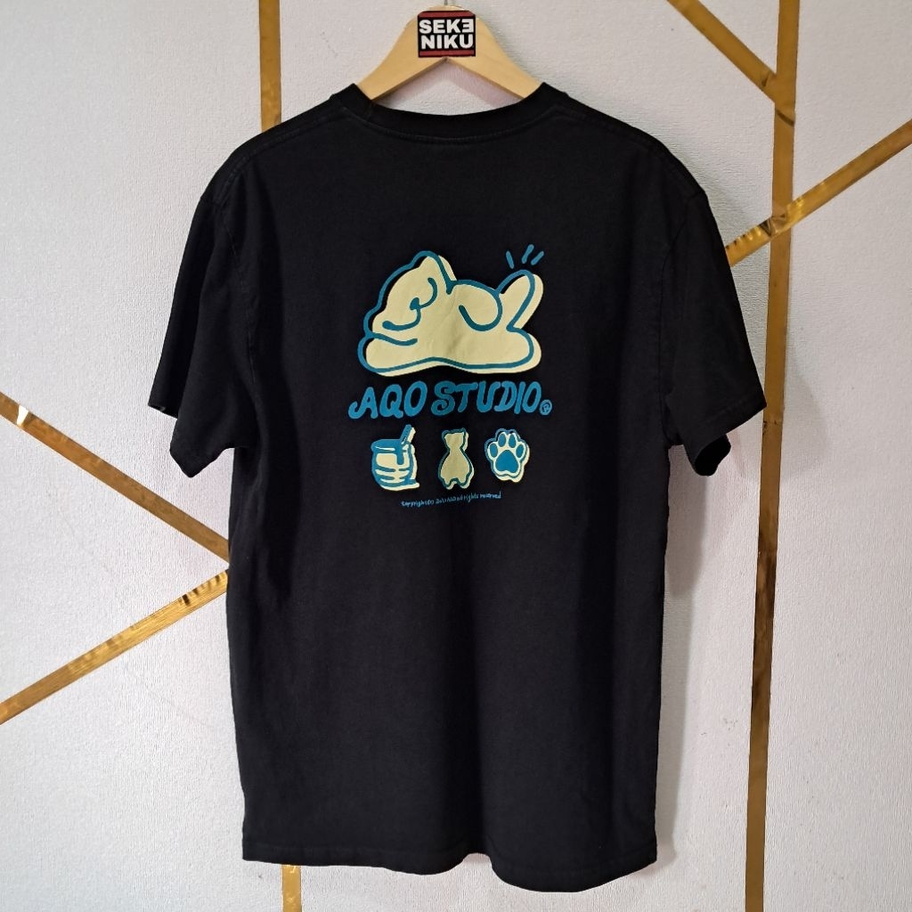 Tshirt Kaos AQO STUDIO Smile Bear bahan katun pekat
