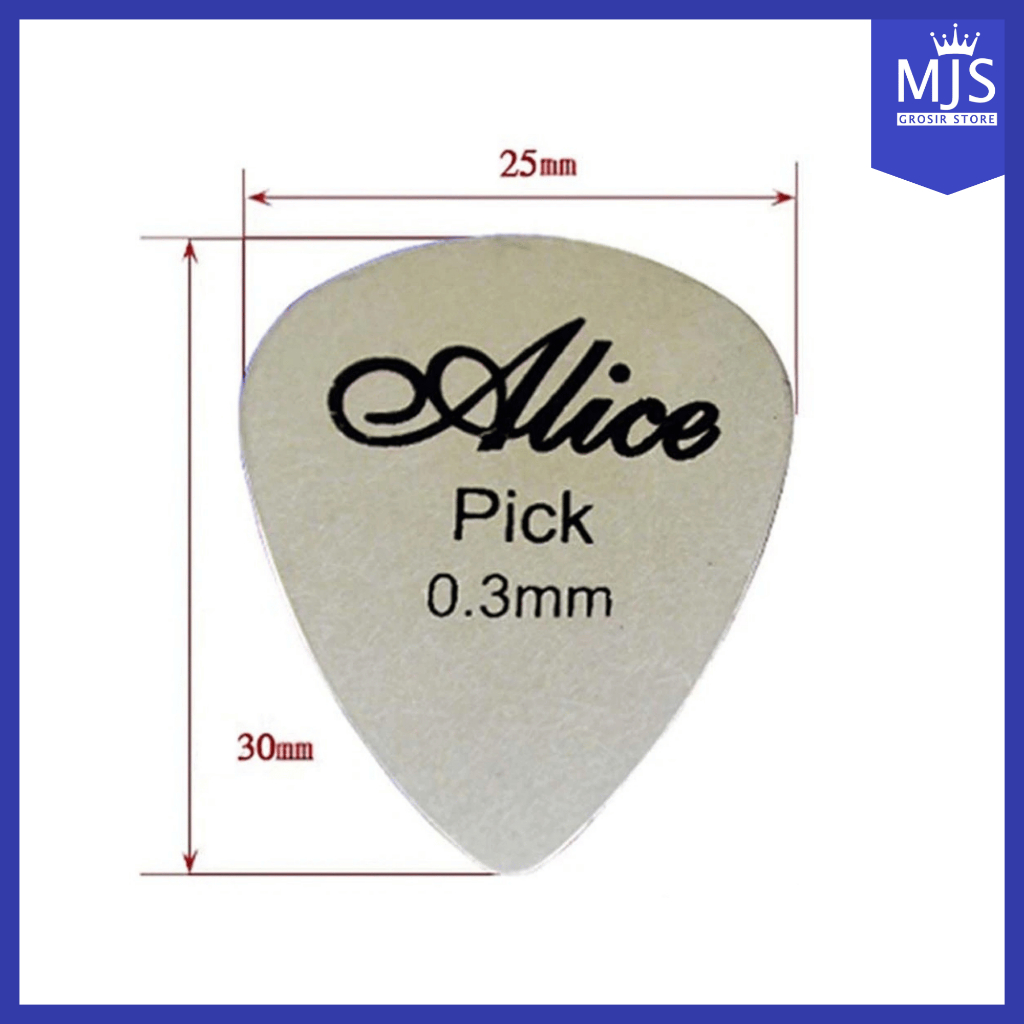 Pick Gitar Alice Metal dan Bahan Besi Stainless Steel Guitar Picks 0.30mm