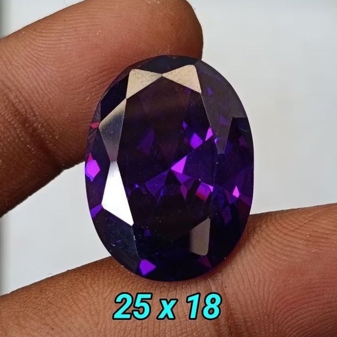Batu Permata Diamond Amethyst , Jumbo 25 x 18 mm