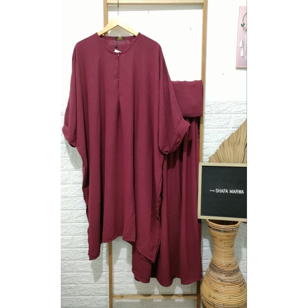 set kaftan + rok + kerudung