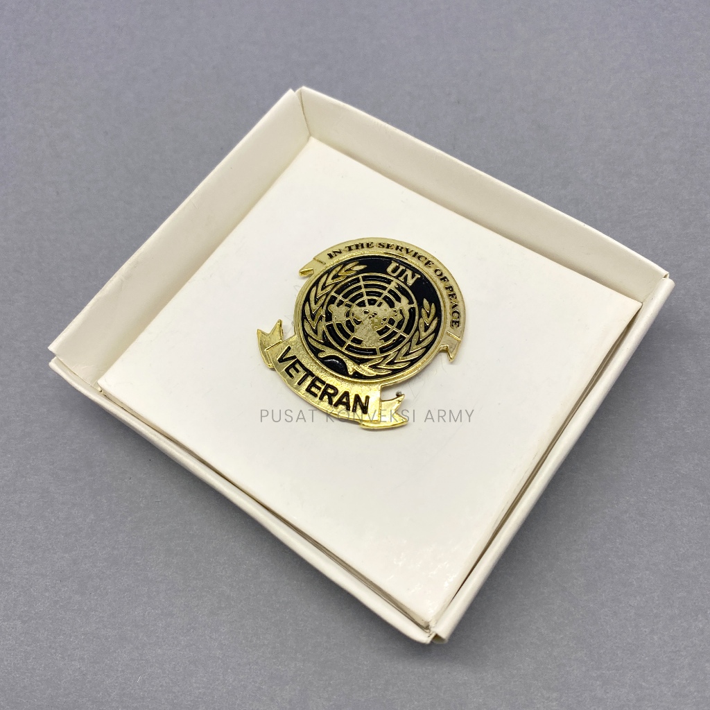 Brevet Pin Veteran UN PBB Gold Premium