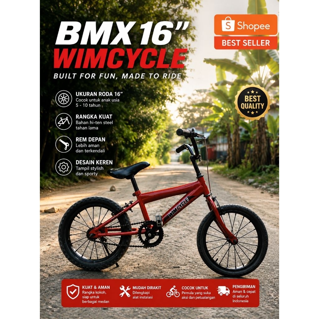 sepeda anak 16 inch wimcycle