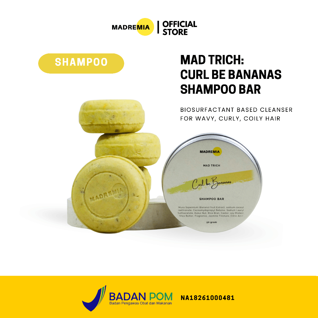 Madremia Mad Trich: Curl be Bananas Shampoo Bar (Sulfate-Free)
