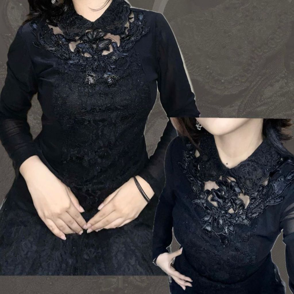 gothic black lace top