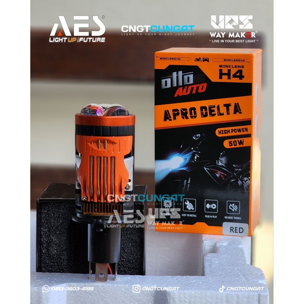 LAMPU H4 CAHAYA BILED OTTO AUTO APRO DELTA 50W DOUBLE LASER