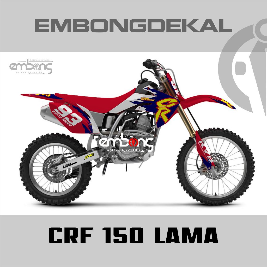 Decal CRF 150 R LAMA MERAH desain minimalis - stiker decal crf LAMA ful body trend simple custom