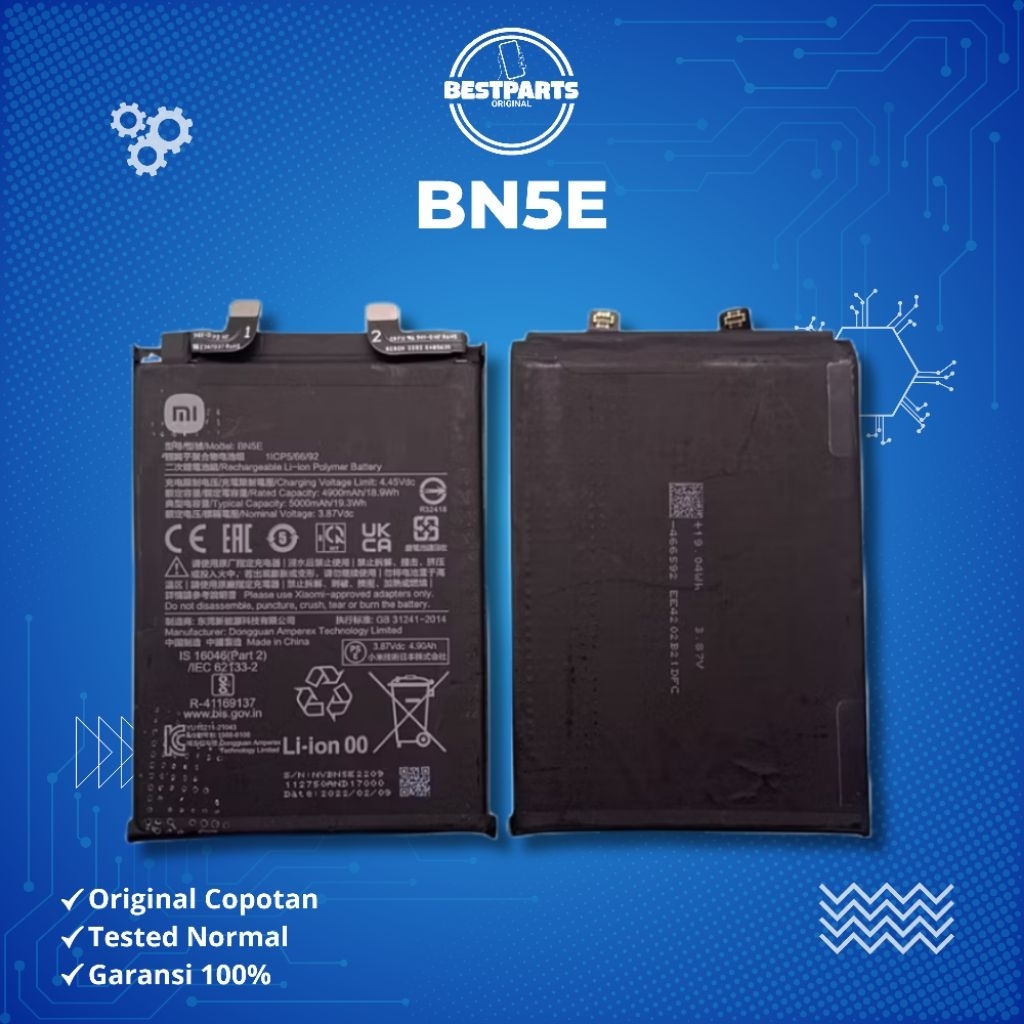 BATRE BATERAI BATERY BN5E REDMI NOTE 12 PRO 5G ORIGINAL COPOTAN