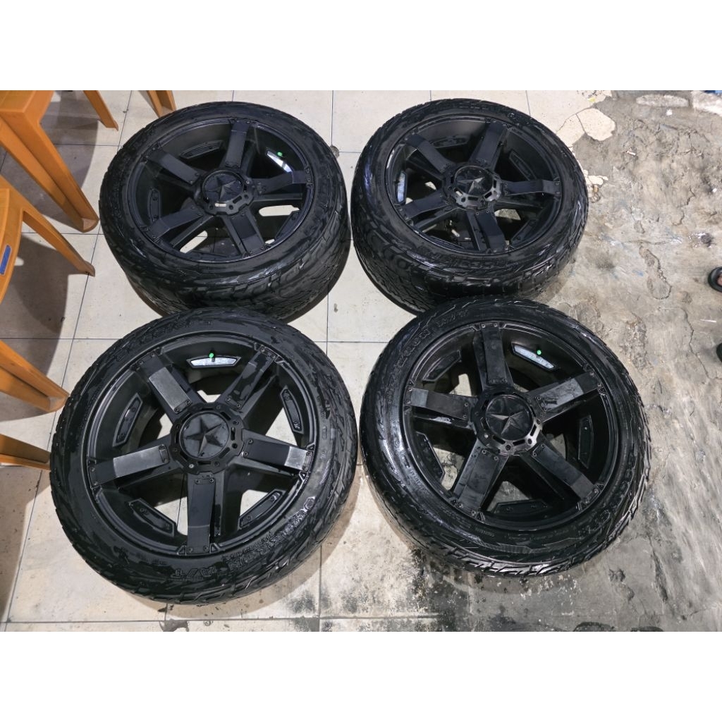 Velg Mobil Offroad XD Rockstar II Ring 20 PCD 6x139.7 Matte Black + Bonus Ban Pajero Triton Fortuner