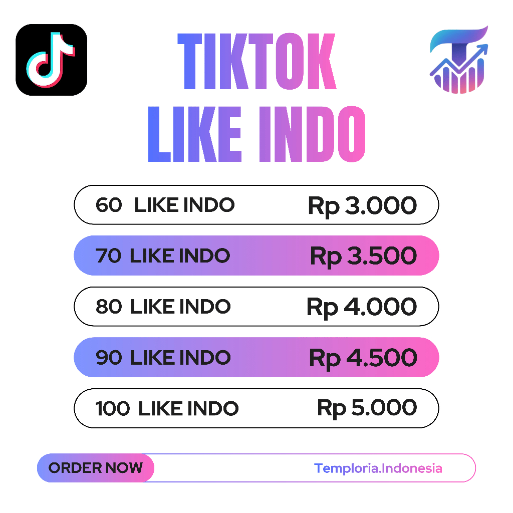 Like Tiktok Indo murah bergaransi Like Postingan Tiktok indonesia bergaransi murah berkualitas