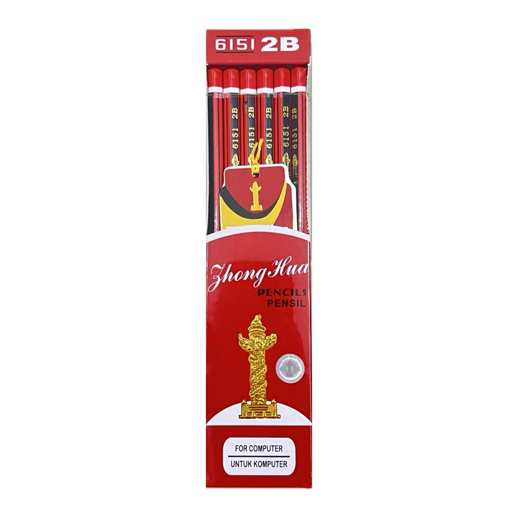 ( 1 Box ) Pensil 2B Zhong Hwa 6151 Isi 12 Pcs