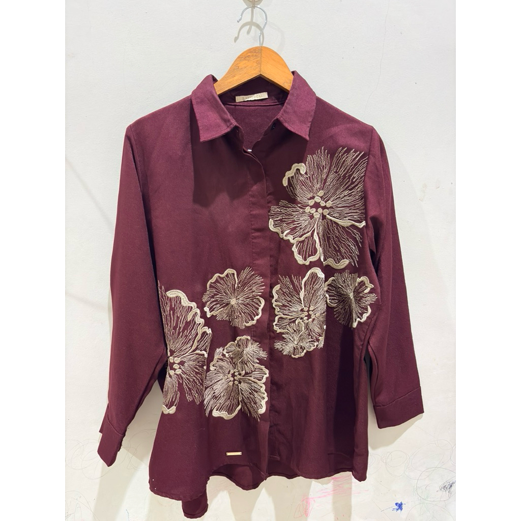 Kemeja sada maroon heylocal id