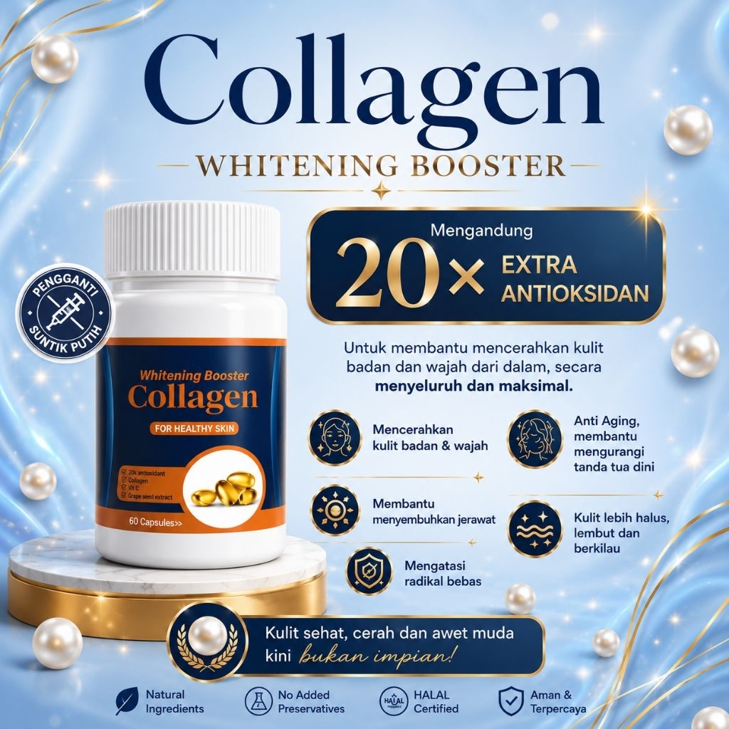 SOLUSI ANTI SUNTIK PUTIH " WHITENING BOOSTER COLLAGEN ". ORIGINAL