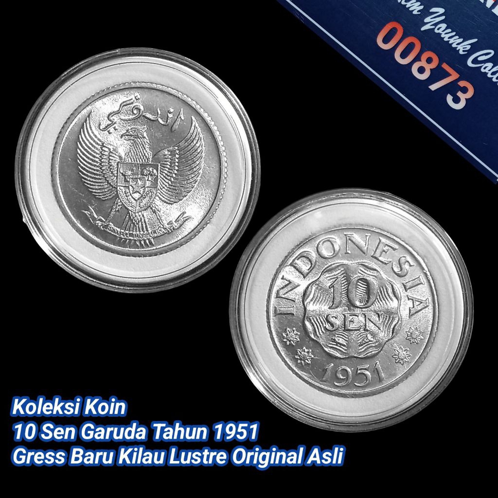 UKI051Coin 10 Sen (GARUDA) Thn 1951 Gress Lustre Original