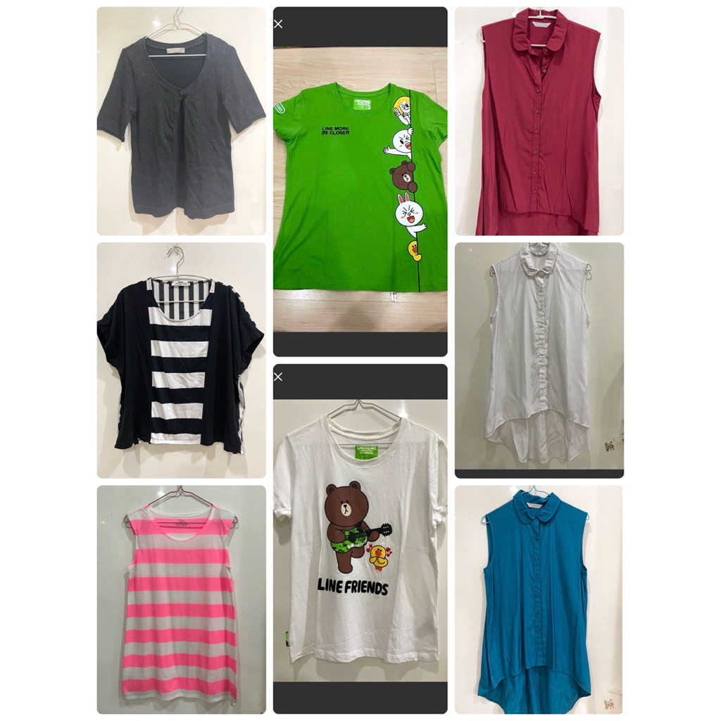 Preloved Original Giordano Authentic women shirt tops blouse kemeja atasan kaos baju wanita second