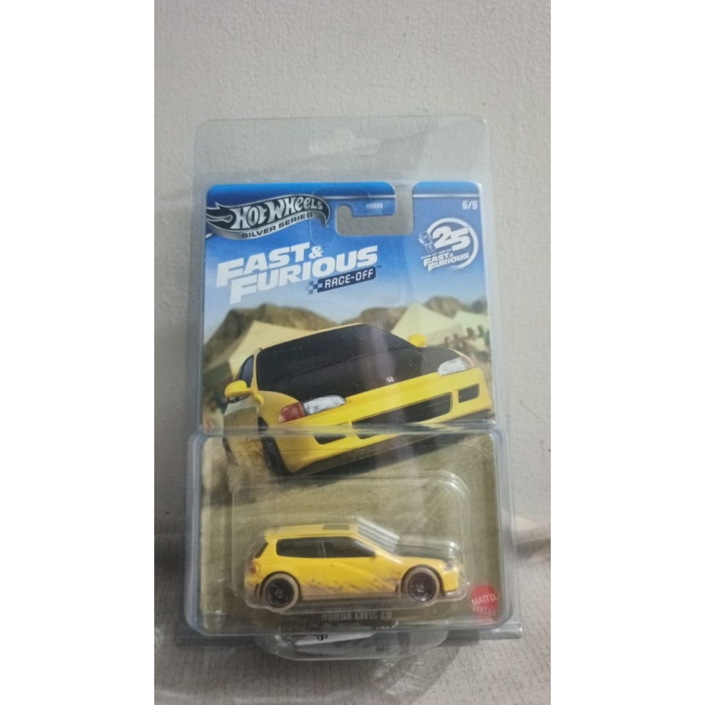 hotwheels honda civic eg fast furious kuning