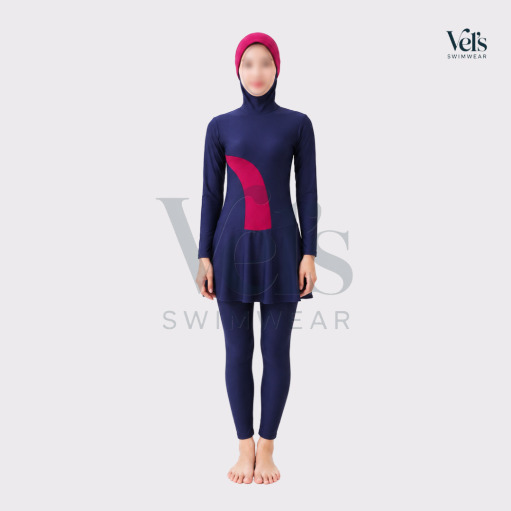 [1 Set] Baju Renang Wanita Muslim Dewasa Polos Jumbo CUP BH