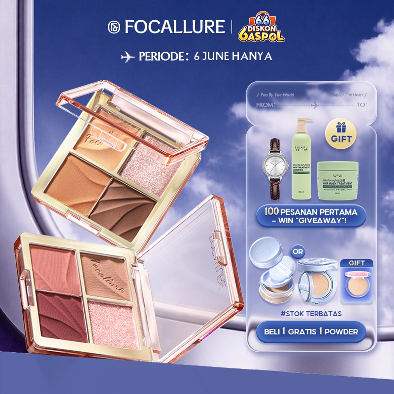 BPOM FOCALLURE Multi-Use Shimmer Eyeshadow Palette Powder #AmberGold