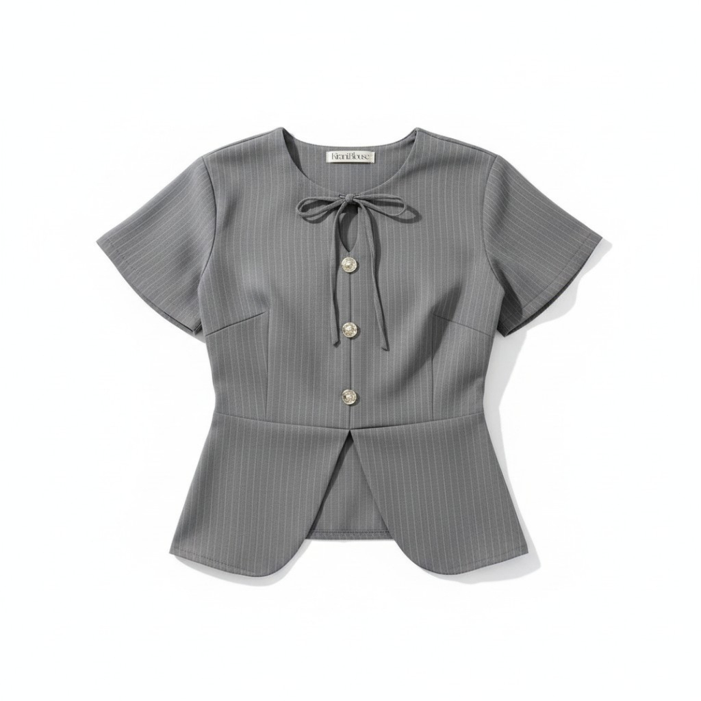 Miu Miu Blouse Wanita Kemeja Jena Grey