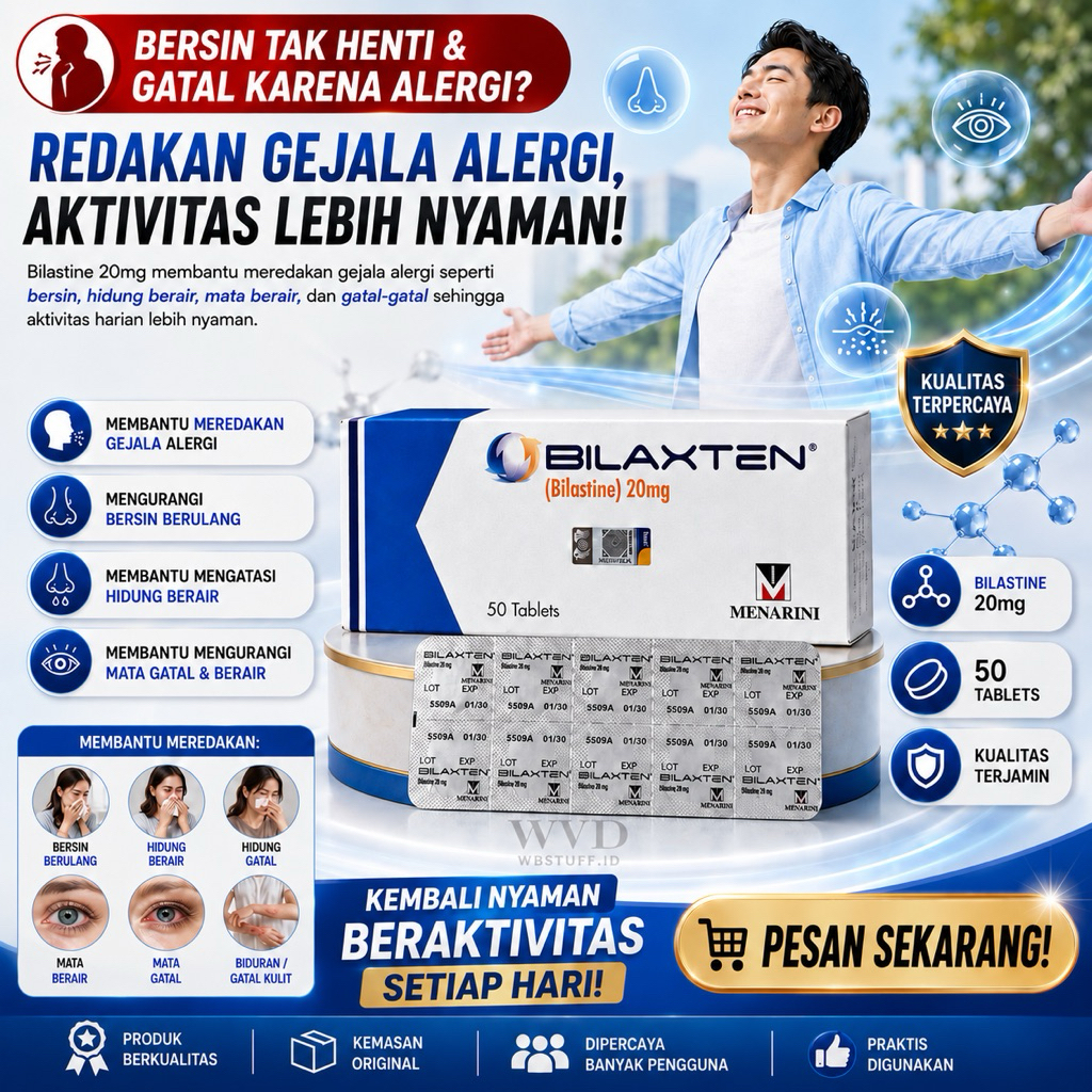 READY EXP 2030 BILAXTEN 20MG PER STRIP ORIGINAL MALAYSIA
