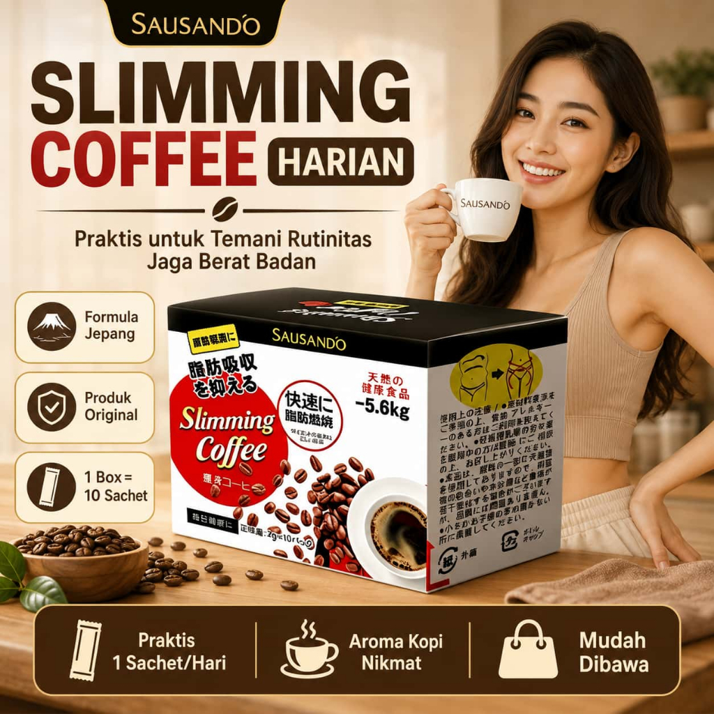 Sausando Kopi Pelangsing Jepang Asli – Ampuh Bakar Lemak & Turun Berat Badan Cepat dengan Hasil Terb