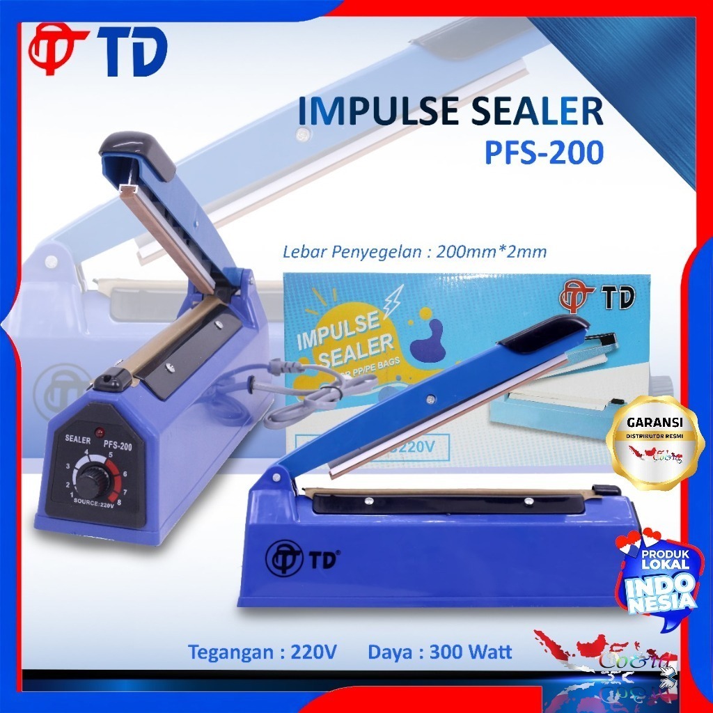 TD Impulse Sealer Alat Press Plastik 20/30/40cm Mesin pres plastik Mesin Sealer plastik perekat