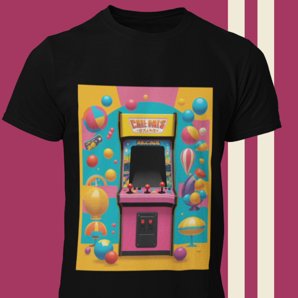 Kaos Pria Gambar Arcade Game Dingdong - Bahan Katun Adem