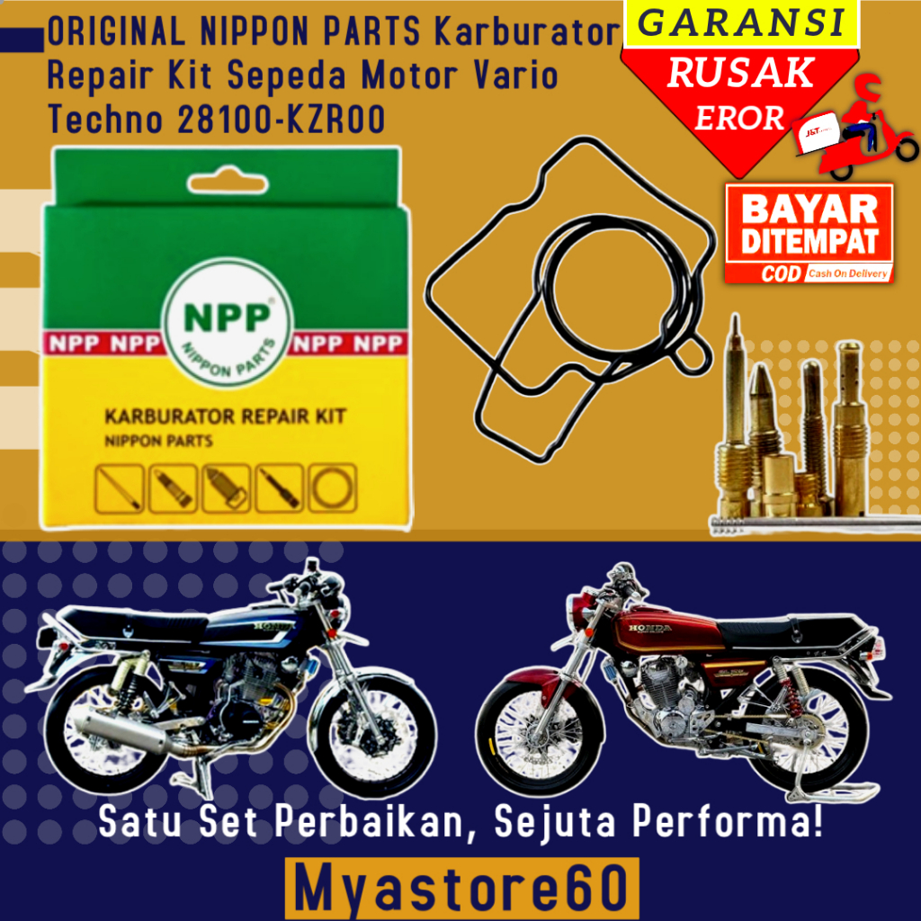 ORIGINAL Nippon Parts Karburator Repair Kit Sepeda Motor GL100 28100-43900