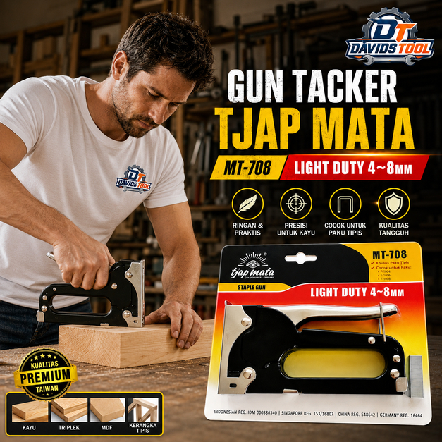 Staples Tembak Gun Tacker Stapler Setaples Seteples Straples Cap Mata