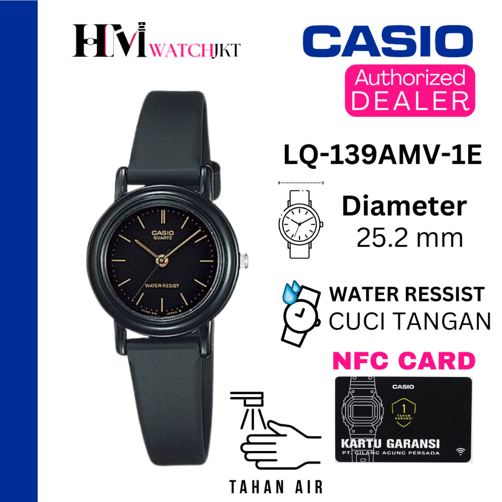 CASIO LQ-139AMV-1ELDF Jam Tangan Wanita Original Analog Antiair LQ-139AMV-1E LQ-139