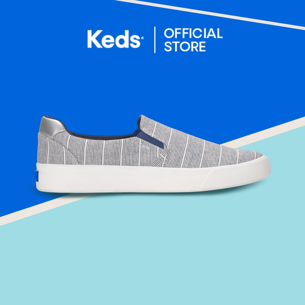 KEDS Women Ss26 Wf 58 Pursuit Slip Chambray Lurex Stripe Vintage Indi Chlxmt-WF69165