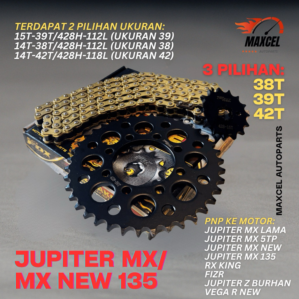 GEAR GIR SET PAKET JUPITER MX LAMA OLD MX 5TP JUPITER MX NEW 135 - BLACKFOX