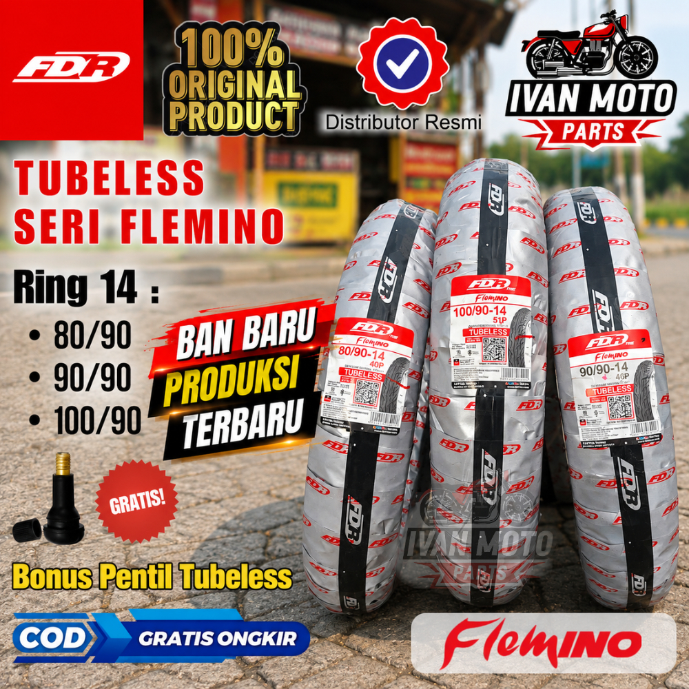 Ban Motor FDR FLEMINO Ring 14 FDR Tubeless Ban Motor Tubeless Matic Beat Vario 80/90 90/90 100/90