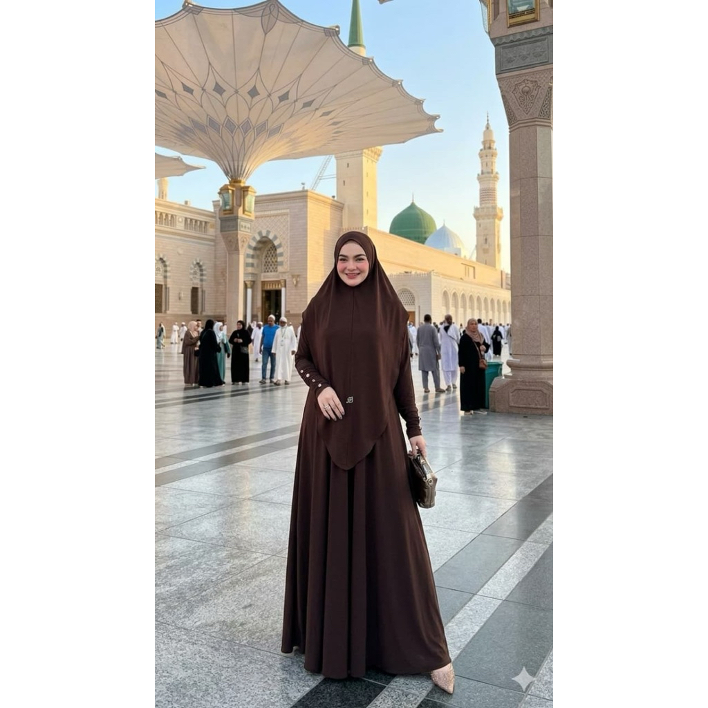 Gamis Syari Kekinian Safeera Set Bergo By Avrilia Hijab / Gamis Syari Cantik / Gamis Syari Premium