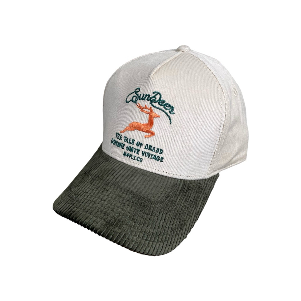 Sundeer Corduroy Hat Green Cream