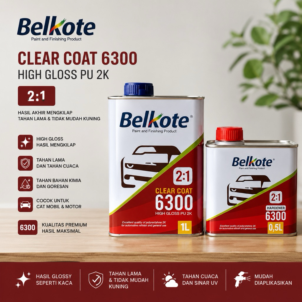 Clear Coat Belkote 6300 | Pernis Bening Cat Mobil Motor