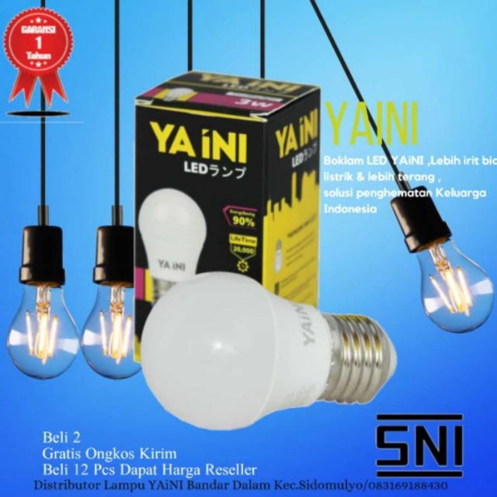 YA INI Lampu Bohlam  LEDBLUB Radiantline 3w  GARANSI 1th