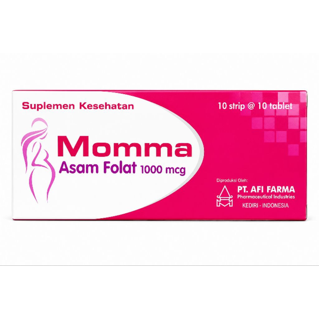 MOMMA Asam Folat 1000mcg Suplemen  Kesehatan Ibu Hamil 100tablet
