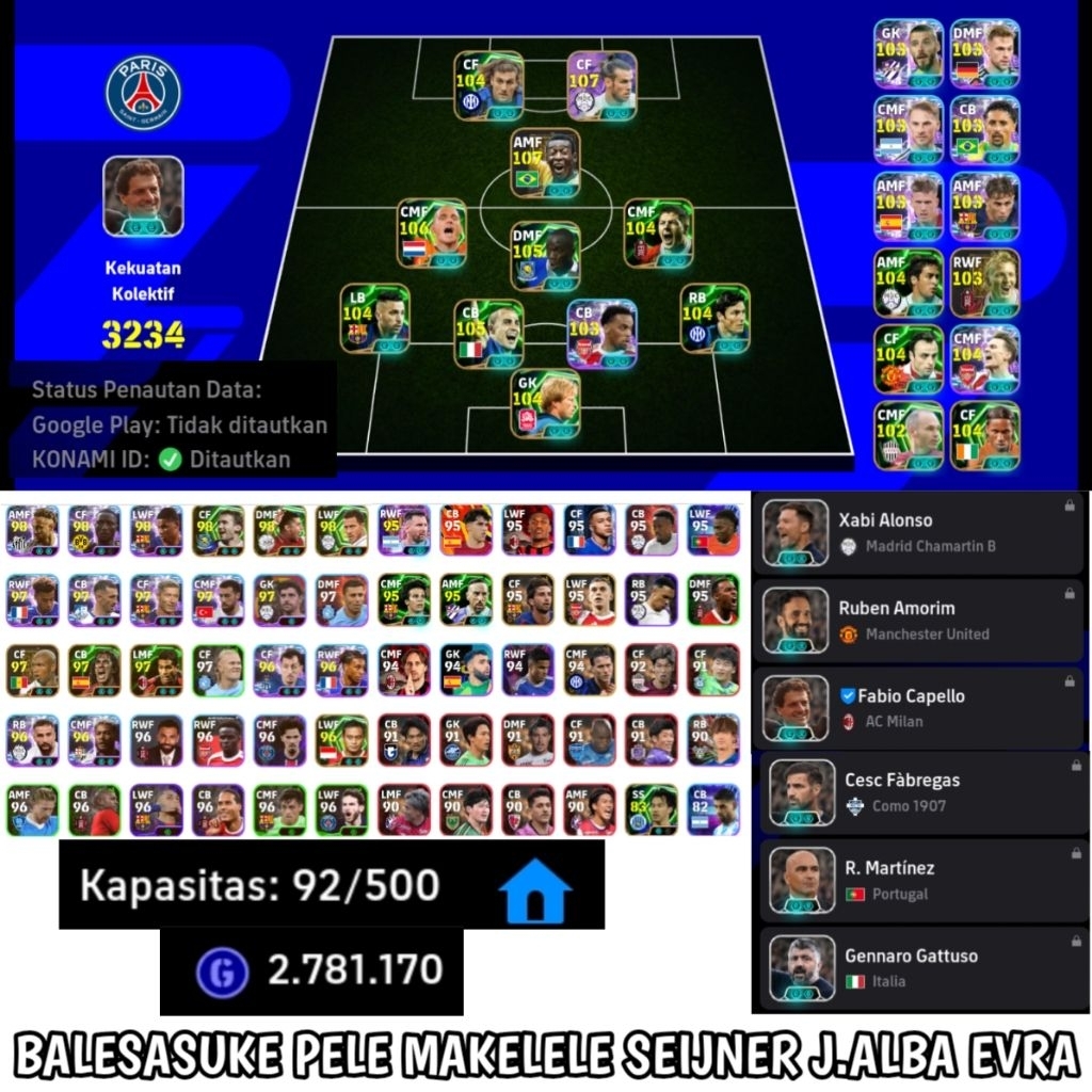 Jual akun eFootball Mobile murah 2026