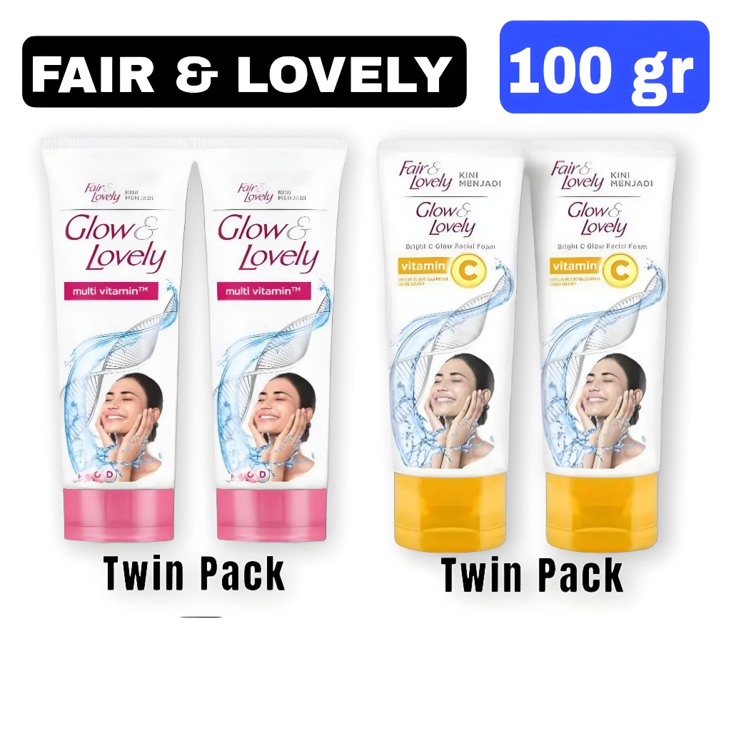PAKET TWINPACk (2pcs) FAIR AND LOVELY/GLOW LOVELY 100 GRAM COD-BPOM