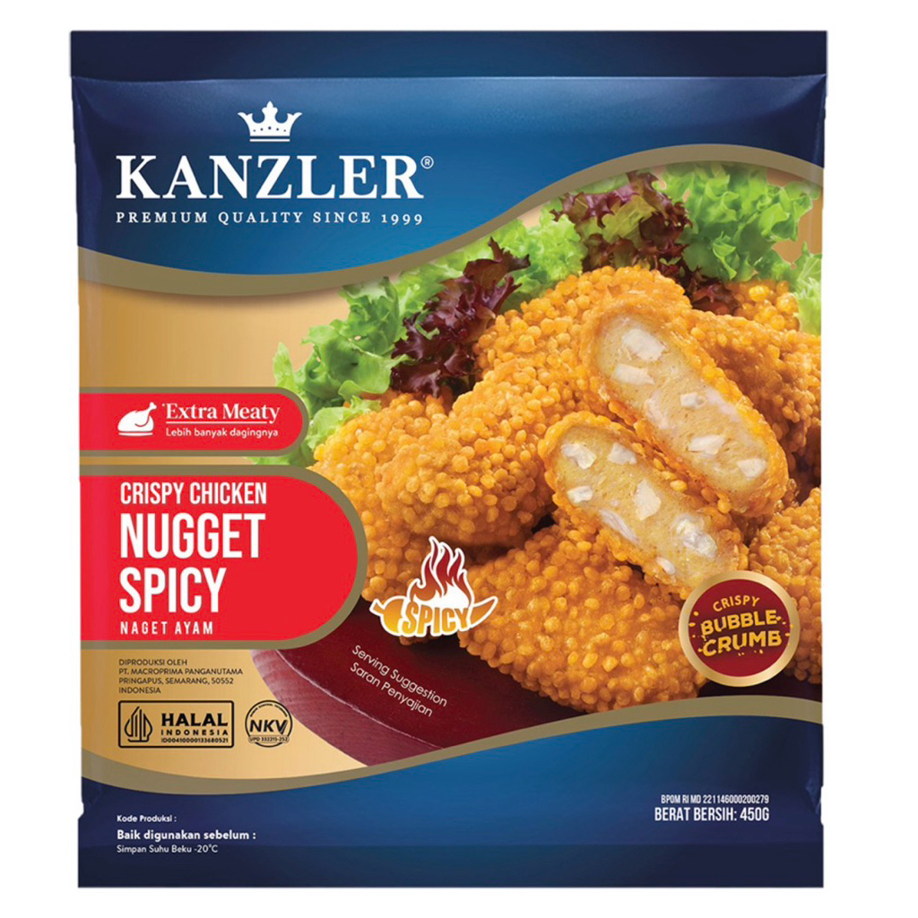 KANZLER CRISPY BUBBLE CRUMB NUGGET 450GR/ Crispy Nugget Spicy 450g / Ceispy Nugget Stock / NUGGET FR