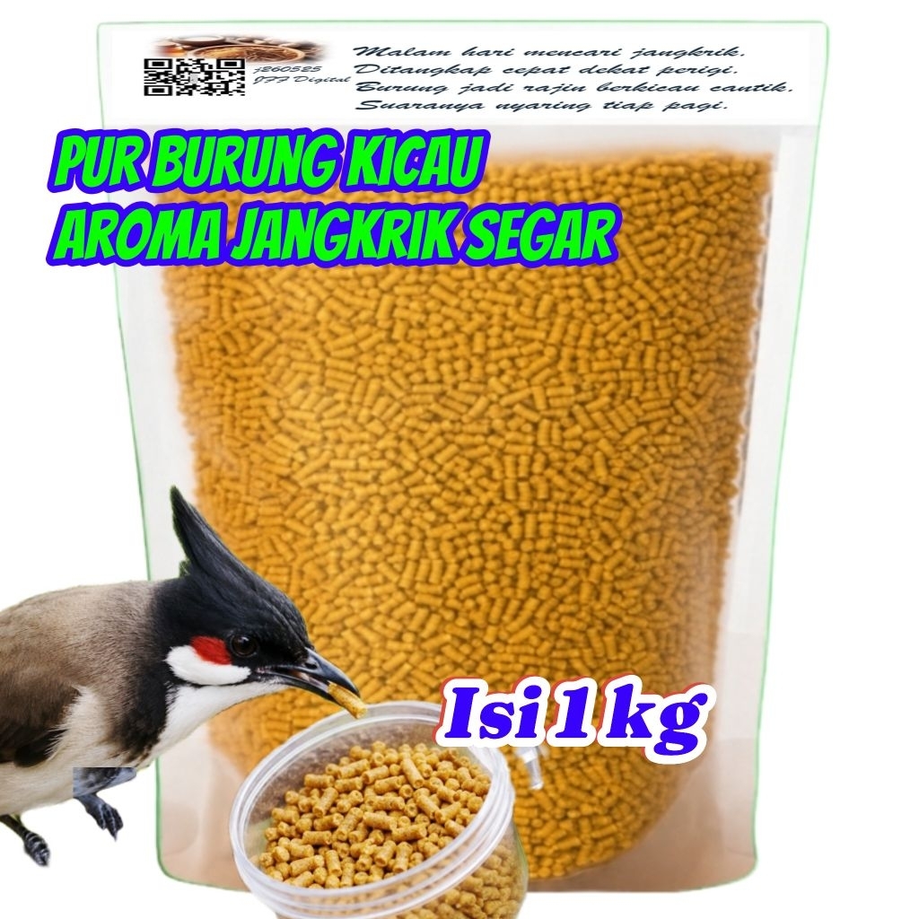 Pur Aroma Jangkrik Segar. Makanan Burung Kicauan. Cepat Gacor Dan Rajin Bunyi.