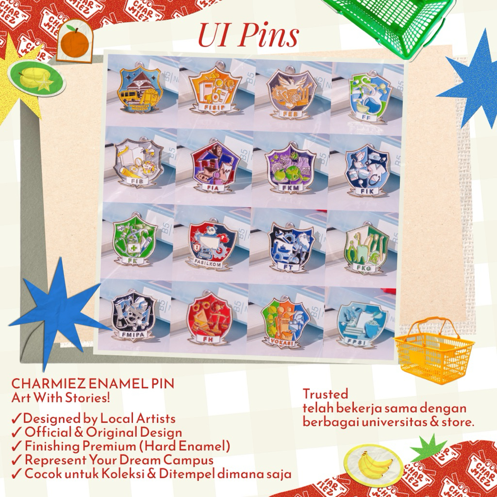 Enamel Pin Universitas Indoneia | Enamel Pin UI | Merchandise UI [READY STOCK]