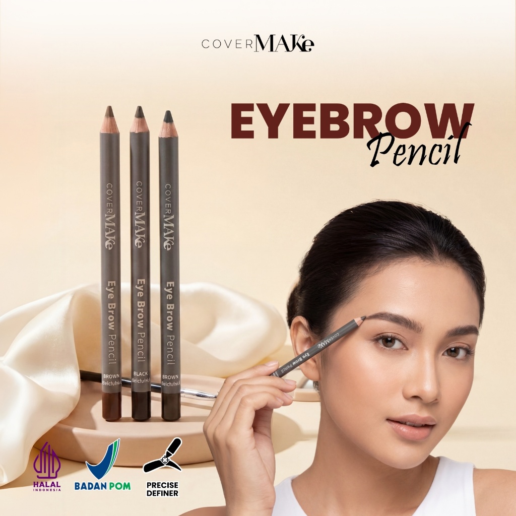 Covermake Pensil Alis Eyebrow Pencil Natural Fresh Tahan Lama Creamy Pigmented