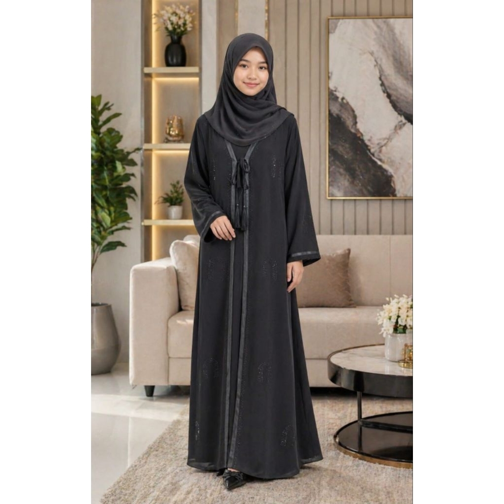 XIENA_FASHION08/ABAYA zara black/abaya amara luxury/abaya turky kids/gamis anak/abaya hitam putih an