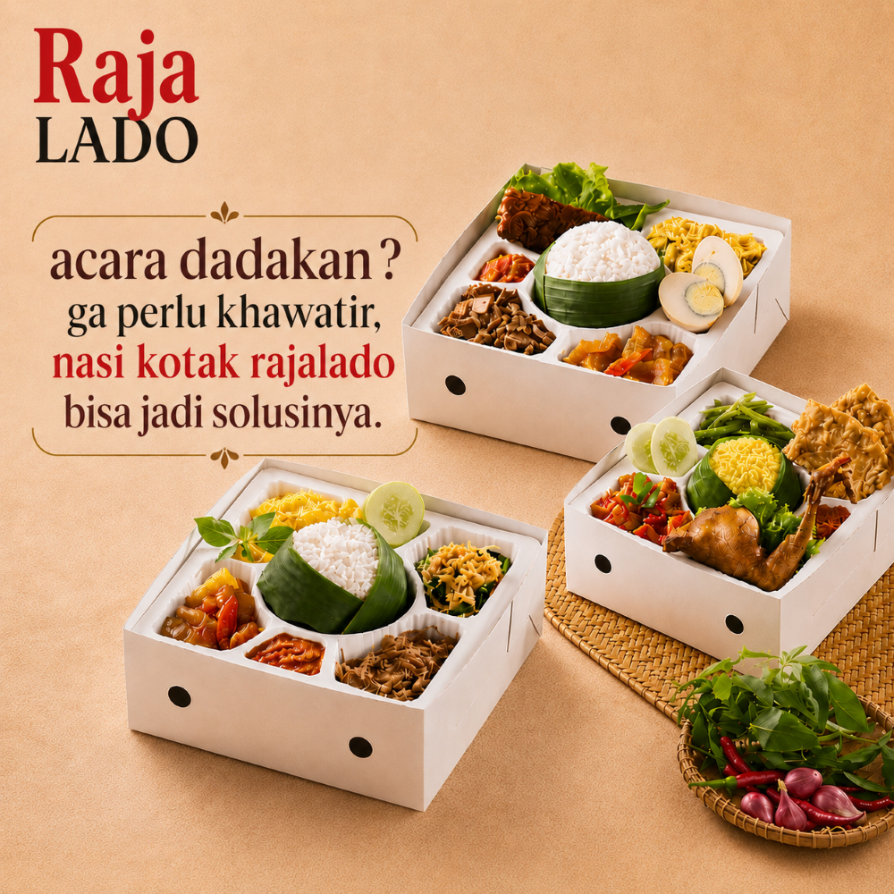 Nasi Kotak - Tumpeng Mini Premium Rajalado - Paket Nasi Box Lengkap Aneka Lauk