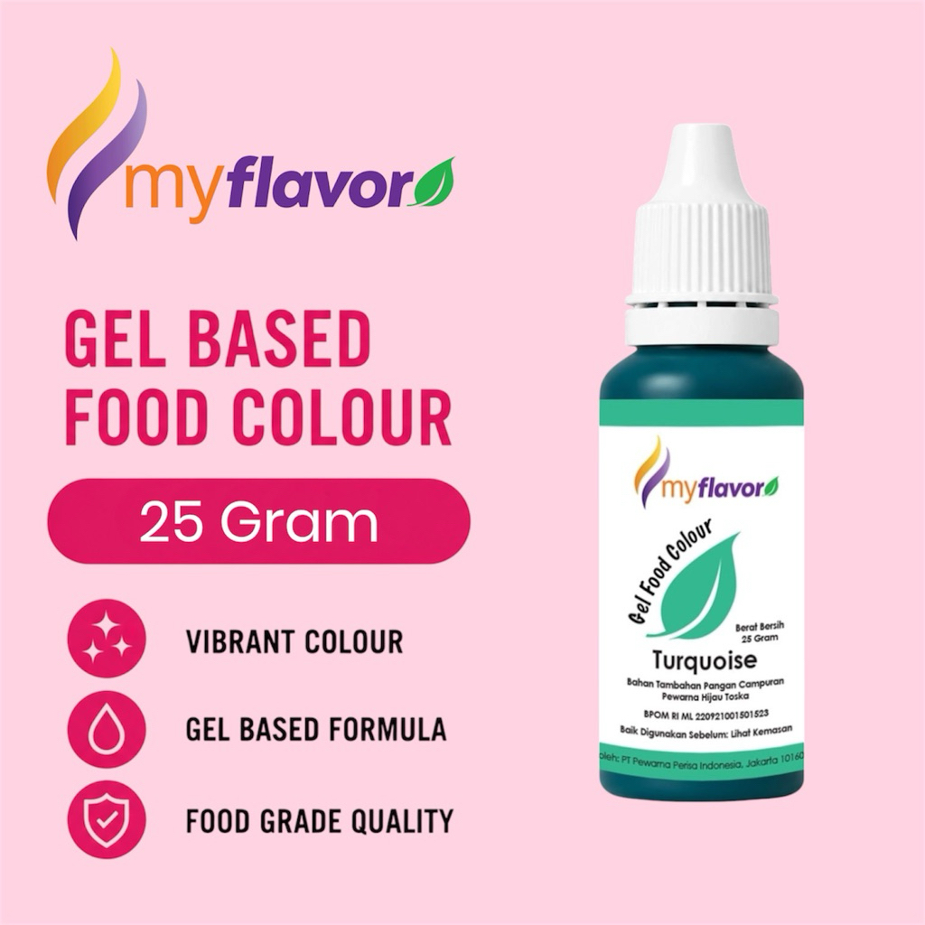 25 Gram Turquoise Gel My Flavor Food Color Food Colour Pewarna Makanan Warna Hijau Toska
